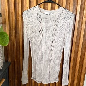 IRO Off White Open Stitch Vire Crew Top. Size L